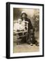 Studio Portrait, Man with Baby and Dog, France-null-Framed Photographic Print