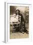 Studio Portrait, Man with Baby and Dog, France-null-Framed Photographic Print