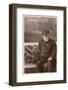 Studio Portrait, Man with Pekingese Dog-null-Framed Photographic Print