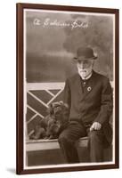 Studio Portrait, Man with Pekingese Dog-null-Framed Photographic Print