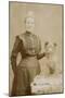 Studio Portrait, Middle Aged Woman with Terrier-null-Mounted Photographic Print