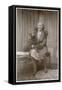 Studio Portrait, Woman with a Dog-null-Framed Stretched Canvas