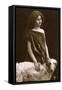 Studio Portrait, Woman with Borzoi Dog-null-Framed Stretched Canvas