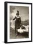 Studio Portrait, Woman with Dachshund-null-Framed Photographic Print