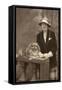 Studio Portrait, Woman with Pekingese Dog-null-Framed Stretched Canvas