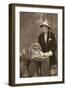 Studio Portrait, Woman with Pekingese Dog-null-Framed Premium Photographic Print
