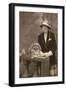 Studio Portrait, Woman with Pekingese Dog-null-Framed Premium Photographic Print