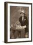 Studio Portrait, Woman with Pekingese Dog-null-Framed Photographic Print