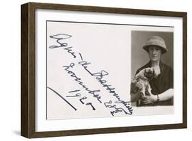 Studio Portrait, Woman with Pekingese Dog-null-Framed Photographic Print