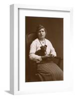 Studio Portrait, Woman with Puppy-null-Framed Photographic Print