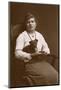 Studio Portrait, Woman with Puppy-null-Mounted Photographic Print