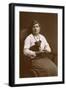 Studio Portrait, Woman with Puppy-null-Framed Photographic Print