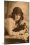 Studio Portrait, Young Woman with Pekingese Dog-null-Mounted Photographic Print