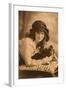 Studio Portrait, Young Woman with Pekingese Dog-null-Framed Photographic Print