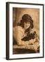 Studio Portrait, Young Woman with Pekingese Dog-null-Framed Photographic Print