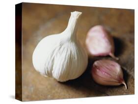 Studio Shot of a Bulb (Head) and Individual Cloves of Garlic-Lee Frost-Stretched Canvas