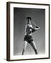 Studio Shot of Boston Red Sox Star Ted Williams Demonstrating His Batting Technique-Gjon Mili-Framed Premium Photographic Print