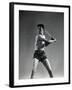 Studio Shot of Boston Red Sox Star Ted Williams Demonstrating His Batting Technique-Gjon Mili-Framed Premium Photographic Print