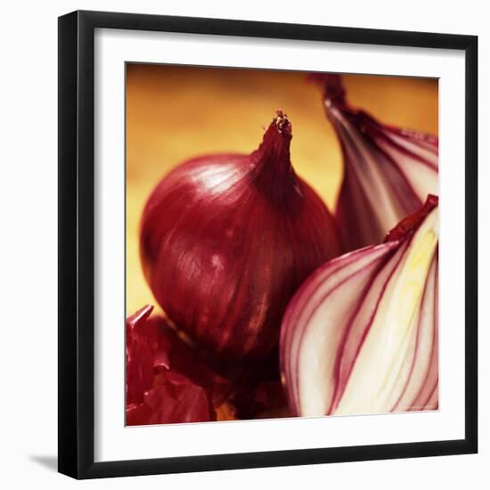 Studio Shot of Red Onions-John Miller-Framed Photographic Print