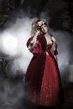 Beautiful Woman Wearing Red Dress over A Train-Studio10Artur-Photographic Print