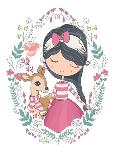 Cute Girl Vector/T-Shirt Print/Book Illustrations for Children/Romantic Hand Drawing Poster/Cartoon-StudioLondon-Laminated Premium Giclee Print