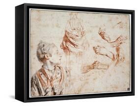 Study, 1716-1718-Jean-Antoine Watteau-Framed Stretched Canvas