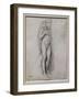 Study after Michelangelo's Dying Slave. 1855-1860. Graphite on paper.-Edgar Degas-Framed Giclee Print