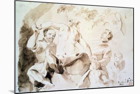 Study after Veronese's Allegory of Love, 1837 (Pen and Ink and Wash on Paper)-Eugene Delacroix-Mounted Giclee Print