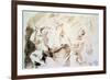 Study after Veronese's Allegory of Love, 1837 (Pen and Ink and Wash on Paper)-Eugene Delacroix-Framed Giclee Print