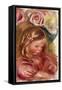 Study, Coco in the Roses-Pierre-Auguste Renoir-Framed Stretched Canvas