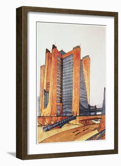 Study Design for a New Town, 1914-Antonio Sant'Elia-Framed Giclee Print