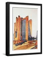 Study Design for a New Town, 1914-Antonio Sant'Elia-Framed Giclee Print