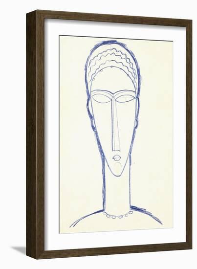 Study for a Head for a Sculpture, C.1911-Amedeo Modigliani-Framed Giclee Print