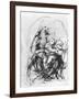 Study for a Madonna with a Cat, c.1478-80-Leonardo da Vinci-Framed Giclee Print