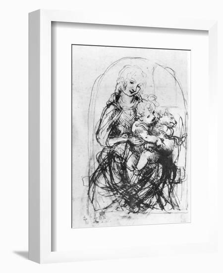 Study for a Madonna with a Cat, c.1478-80-Leonardo da Vinci-Framed Giclee Print