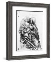 Study for a Madonna with a Cat, c.1478-80-Leonardo da Vinci-Framed Giclee Print