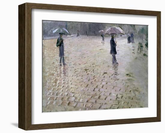 Study for a Paris Street, Rainy Day, 1877-Gustave Caillebotte-Framed Giclee Print