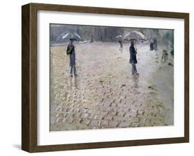 Study for a Paris Street, Rainy Day, 1877-Gustave Caillebotte-Framed Giclee Print