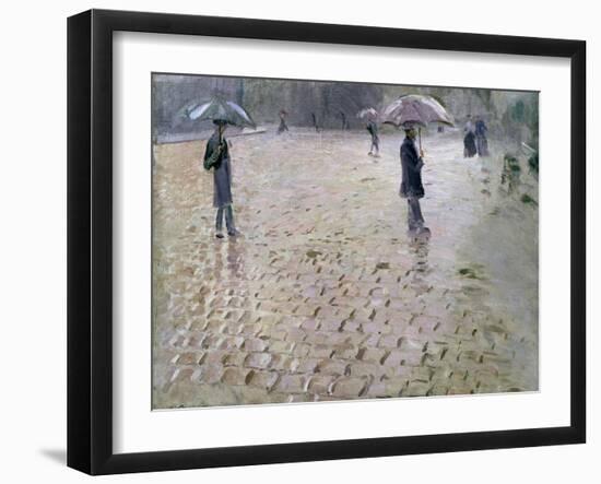 Study for a Paris Street, Rainy Day, 1877-Gustave Caillebotte-Framed Giclee Print