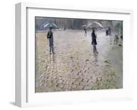 Study for a Paris Street, Rainy Day, 1877-Gustave Caillebotte-Framed Giclee Print