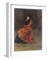 Study for 'A Parisian Cafe' (1875): a Woman Seated, 1874-Ilya Efimovich Repin-Framed Giclee Print