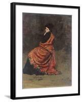 Study for 'A Parisian Cafe' (1875): a Woman Seated, 1874-Ilya Efimovich Repin-Framed Giclee Print