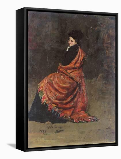 Study for 'A Parisian Cafe' (1875): a Woman Seated, 1874-Ilya Efimovich Repin-Framed Stretched Canvas