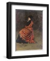 Study for 'A Parisian Cafe' (1875): a Woman Seated, 1874-Ilya Efimovich Repin-Framed Giclee Print
