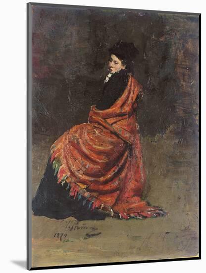 Study for 'A Parisian Cafe' (1875): a Woman Seated, 1874-Ilya Efimovich Repin-Mounted Giclee Print