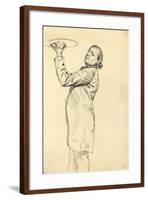 Study for 'A Parisian Cafe': a Waiter Holding Up a Tray, C. 1872-1875-Ilya Efimovich Repin-Framed Giclee Print