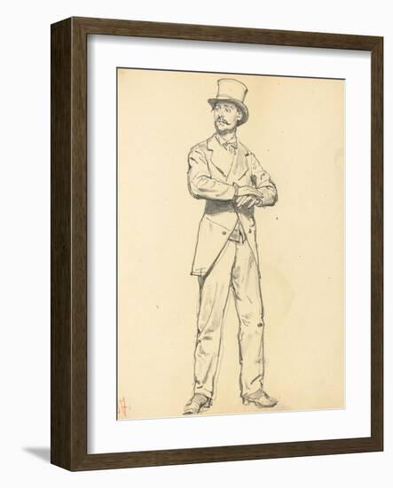 Study for 'A Parisian Cafe': Standing Man with a Hat, Legs Apart, C. 1872-1875-Ilya Efimovich Repin-Framed Giclee Print