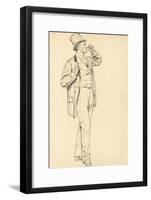 Study for 'A Parisian Cafe': Standing Man with Raised Arm, C. 1872-1875-Ilya Efimovich Repin-Framed Giclee Print