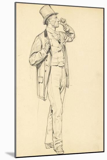 Study for 'A Parisian Cafe': Standing Man with Raised Arm, C. 1872-1875-Ilya Efimovich Repin-Mounted Giclee Print