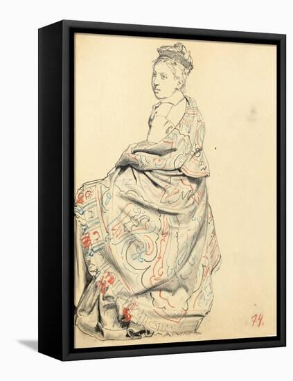 Study for 'A Parisian Cafe': Study of Dress for a Seated Woman, C. 1872-1875-Ilya Efimovich Repin-Framed Stretched Canvas